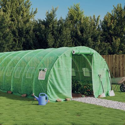 vidaXL Serra con Telaio in Acciaio Verde 42 m² 14x3x2 m