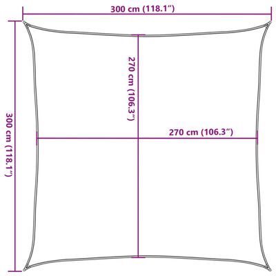 vidaXL Vela Parasole 160 g/m² Verde Chiaro 3x3 m in HDPE