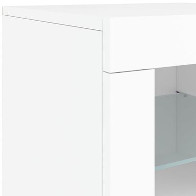 vidaXL Credenza con Luci LED Bianca 202x37x67 cm