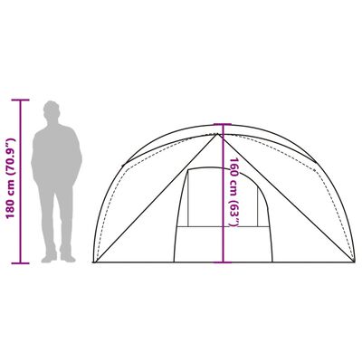 vidaXL Tenda Familiare Cabina per 6 Persone Verde Impermeabile