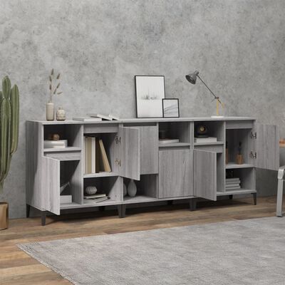 vidaXL Credenze 3pz Grigio Sonoma 60x35x70 cm in Legno Multistrato