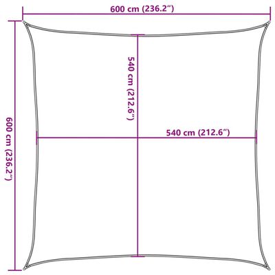 vidaXL Vela Parasole 160 g/m² Quadrata Sabbia 6x6 m in HDPE