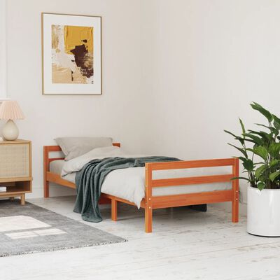 vidaXL Letto senza Materasso Marrone Cera 90x200 cm Legno di Pino