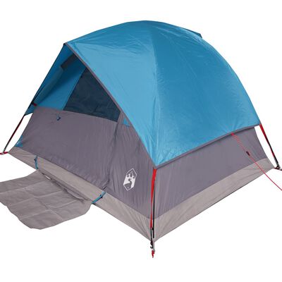 vidaXL Tenda da Campeggio a Cupola per 3 Persone Blu Impermeabile