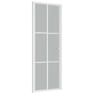 vidaXL Porta Interna 76x201,5 cm Bianco Opaco Vetro e Alluminio