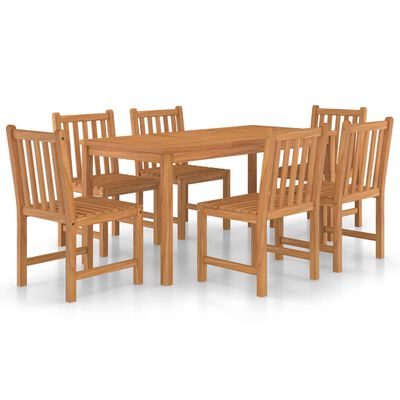 vidaXL Set da Pranzo per Esterni 7 pz in Legno Massello di Teak