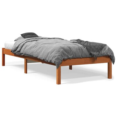 vidaXL Letto senza Materasso Marrone Cera 75x190 cm in Legno di Pino