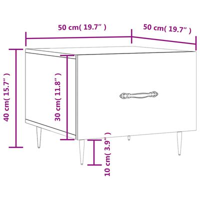 vidaXL Tavolini Salotto 2pz Bianco Lucido 50x50x40cm Legno Multistrato