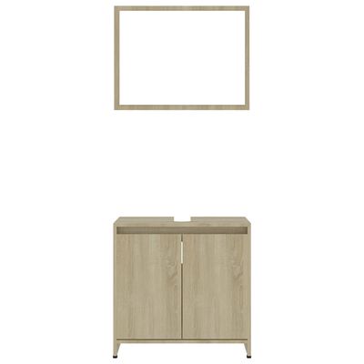 vidaXL Set Mobili da Bagno 3 pz Rovere Sonoma in Truciolato