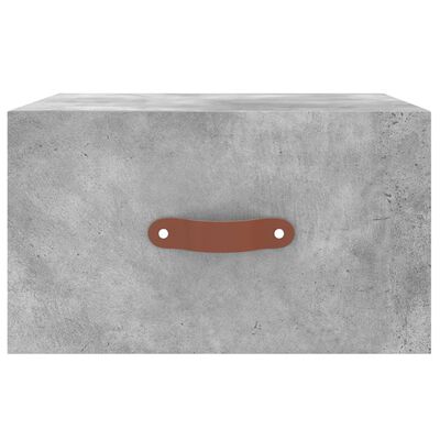 vidaXL Comodini a Muro 2 pz Grigio Cemento 35x35x20 cm