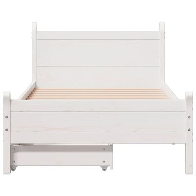 vidaXL Letto senza Materasso Bianco 90x200 cm Legno Massello di Pino