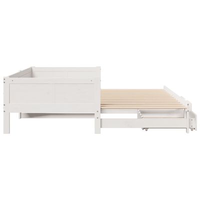 vidaXL Dormeuse Letto Estraibile e Cassetti Bianca 80x200cm Legno Pino