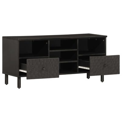 vidaXL Mobile Porta TV Nero 100x33x46 cm in Legno Massello di Mango