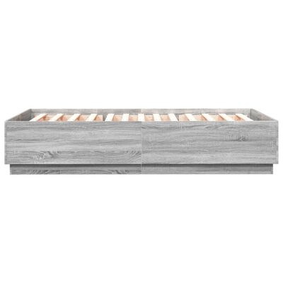 vidaXL Giroletto Luci LED Grigio Sonoma 140x200 cm Legno Multistrato