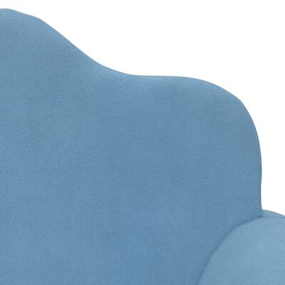 Divano per Bambini Blu in Morbido Peluche