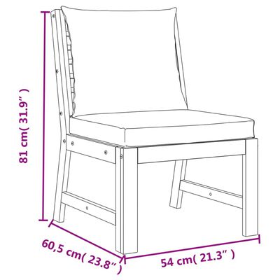 vidaXL Set da Pranzo Giardino 11 pz con Cuscini Legno Massello Acacia