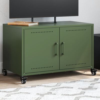 vidaXL Mobile TV Verde Oliva 68x39x43,5 cm in Acciaio