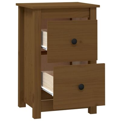 vidaXL Comodini 2 pz ambra 40x35x61,5 cm in Legno Massello di Pino