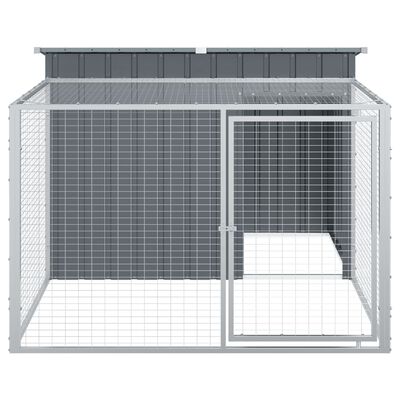 vidaXL Casetta Cani con Corsa Antracite 153x194x110 cm Acciaio Zincato