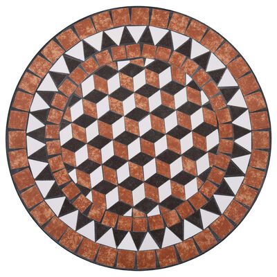 vidaXL Set Bistrò 3 pz con Mosaico in Ceramica Terracotta