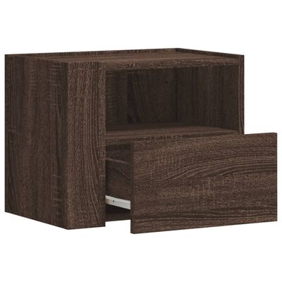 vidaXL Comodini a Muro 2 pz Rovere Marrone 45x30x35 cm