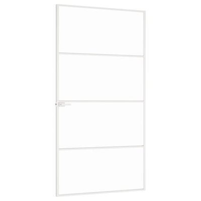 vidaXL Porta Interna Bianca 102x201,5cm Vetro Temperato Alluminio Slim