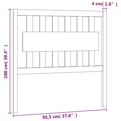 vidaXL Testiera per Letto ambra 95,5x4x100cm in Legno Massello di Pino