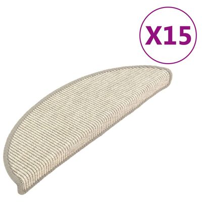 vidaXL Tappeti Autoadesivi per Scale 15 pz 56x17x3 cm Argento