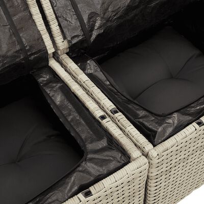 vidaXL Set Divano da Giardino 6pz con Cuscini Grigio Chiaro Polyrattan