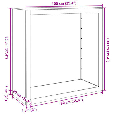 vidaXL Rastrelliera per Legna da Ardere 100x40x100 cm in Acciaio Inox