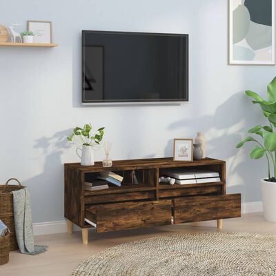 vidaXL Mobile TV Rovere Fumo 100x34,5x44,5 cm in Legno Multistrato