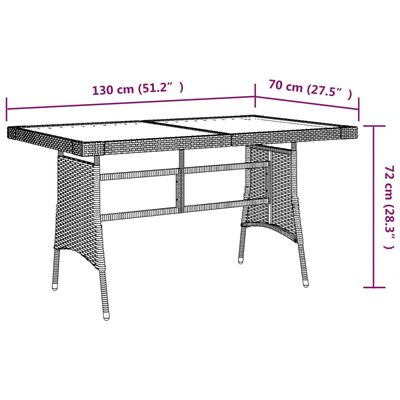 vidaXL Set da Pranzo per Esterni 7 pz in Polyrattan Nero