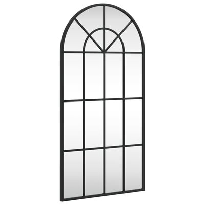 vidaXL Specchio da Parete Nero 40x80 cm Arco in Ferro