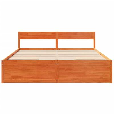 vidaXL Letto senza Materasso Marrone Cera 200x200 cm in Legno di Pino