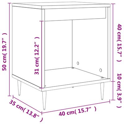 vidaXL Comodini 2pz Rovere Sonoma 40x35x50 cm in Legno Multistrato