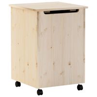 vidaXL Cesta Biancheria con Ruote RANA 45x45x64 cm Legno Massello Pino