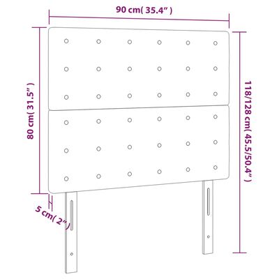 vidaXL Testiera a LED nero 90x5x118/128 cm in Velluto