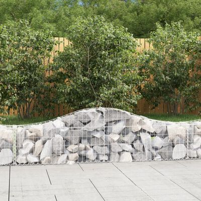 vidaXL Cesti Gabbioni ad Arco 2 pz 200x30x40/60 cm Ferro Zincato