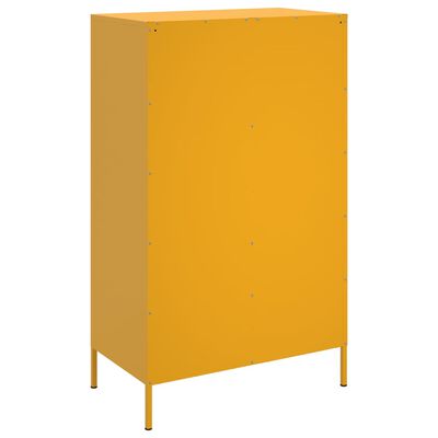 vidaXL Credenza Giallo Senape 68x39x113 cm in Acciaio