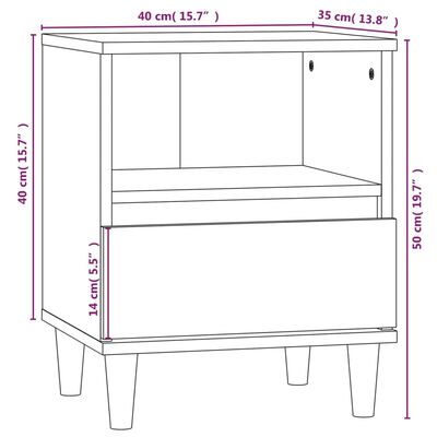 vidaXL Comodino Grigio Sonoma 40x35x50 cm