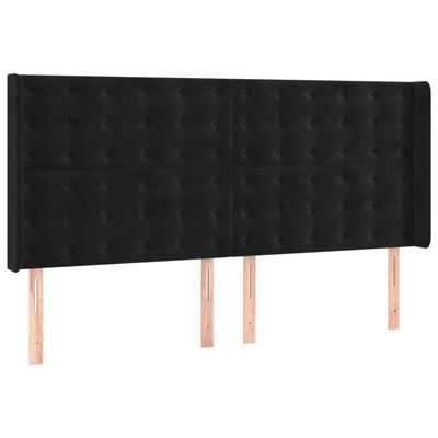 vidaXL Letto a Molle con Materasso e LED Nero 160x200 cm in Velluto