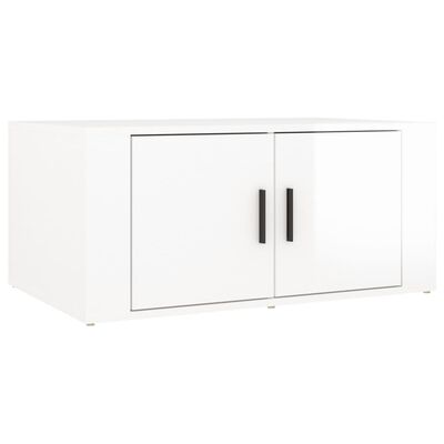 vidaXL Tavolino da Salotto Bianco Lucido 80x50x36cm Legno Multistrato