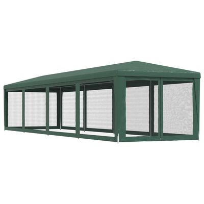 vidaXL Tenda per Feste con 10 Pareti Laterali in Rete Verde 3x12m HDPE