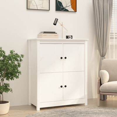 vidaXL Credenza Bianca 83x41,5x100 cm in Legno Massello di Pino