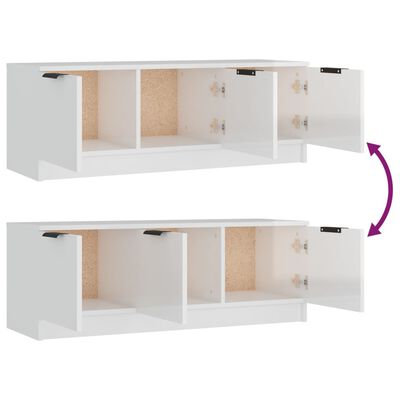 vidaXL Mobile Porta TV Bianco Lucido 102x35x36,5 cm Legno Multistrato