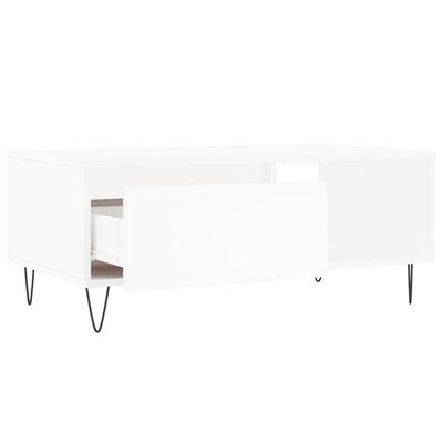 vidaXL Tavolino da Salotto Bianco 90x50x36,5 cm in Legno Multistrato