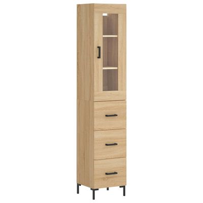 vidaXL Credenza Rovere Sonoma 34,5x34x180 cm in Legno Multistrato