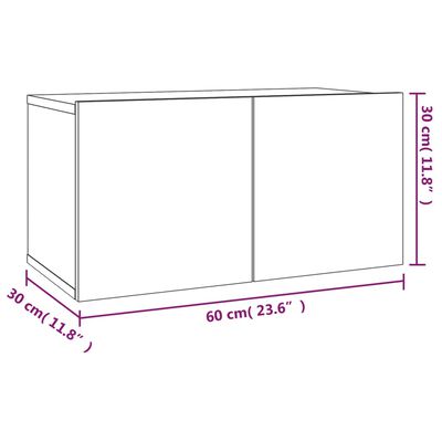 vidaXL Set Mobili Porta TV 2 pz Rovere Fumo in Legno Multistrato