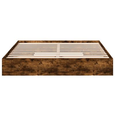 vidaXL Giroletto con Cassetti Rovere Fumo 200x200 cm Legno Multistrato