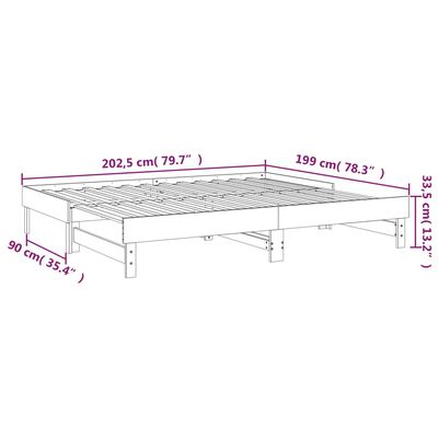 vidaXL Dormeuse Estraibile Ambra 2x(100x200) cm Legno Massello di Pino